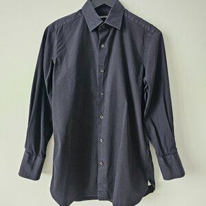 POWT TOM FORD Black Cotton Button Dress Shirt Men's 39/15.5 Made In Italy